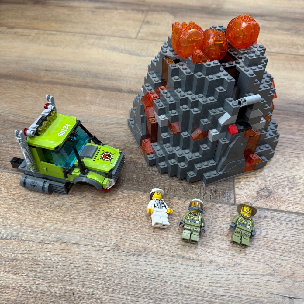 Lego City Volcano Exploration 60124 Partial Not Complete Parts Mini Figs Volcano